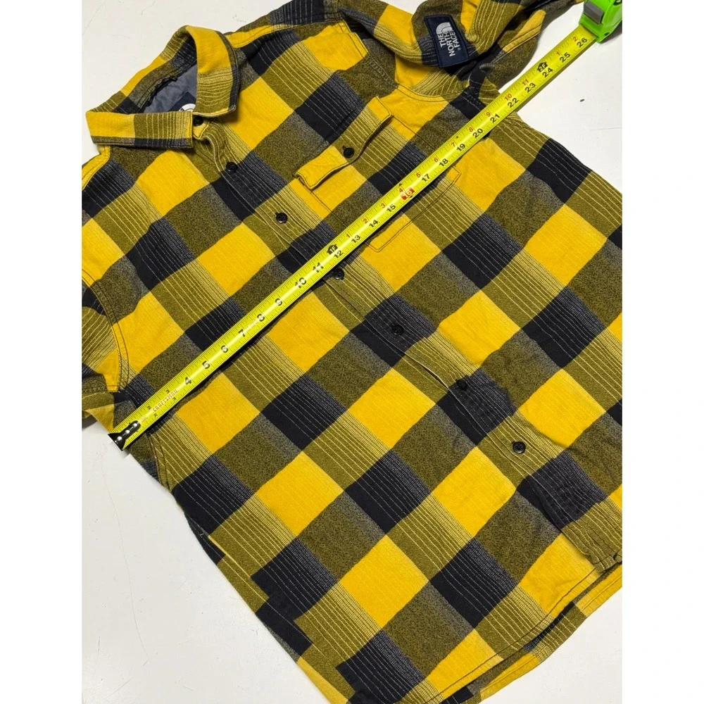 The North Face Mens Yellow Thick Buffalo‎ Plaid Flannel Button Down Shirt Large